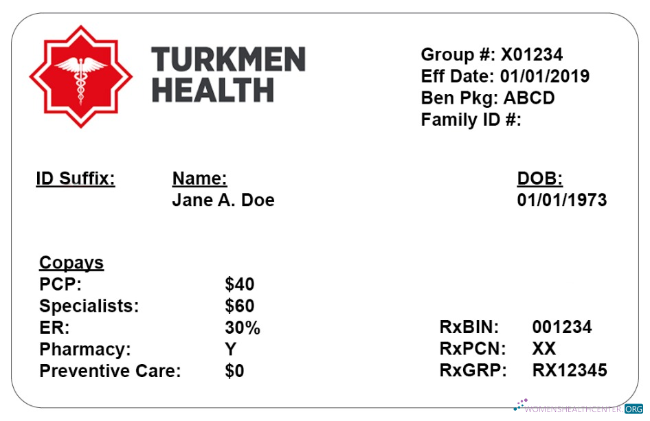 Download Turkmenistan health insurance card Photoshop template